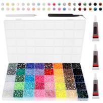 32000 vnt. Dervos želė kalnų krištolai dekoravimui, įvairių spalvų, 3 mm plokščiu pagrindu akmenukai Diamond Art Bedazzler rinkiniui, nagų dailės ir rankdarbiams black