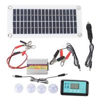 30W saulės skydelis, 220W keitiklis ir įkrovimo valdiklis rinkinys automobiliui, namų naudojimui 12V į 220V PV energija