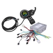 450W 48V 60V Brushless Speed Motor Controller Thumb Throttle with LCD Round Color Display for Electric Bike Scooter
