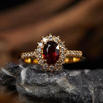 S925 Sterling Silver Natural Topaz Garnet Purple Citrine Color Treasure Ring Women'S Oval Open Ring