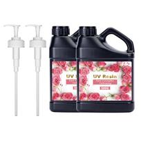 Didelis butelis UV dervos su siurbliu Profesionalūs UV dervos klijai, atsparūs oro sąlygoms UV klijai meniniams kūrybai 1 rožinė