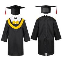 Vaikų ikimokyklinio darželio baigimo suknelė + kutų kepuraitės rinkinys Vaikų mergaičių berniukų unisex išleistuvių vakarėlio kostiumas 4-5 Years raudona