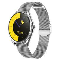 Išmanusis laikrodis TITMO O-170 (AMOLED, bluetooth skambutis, nerūdijančio plieno sidabrinė tinklinė apyrankė) sidabrinis