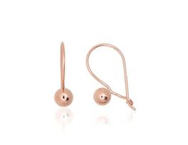 Auksiniai auskarai su kabliukais, 585 raudonas auksas, 13 mm
