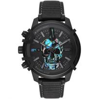 Diesel DZ4576 Chronograph su rankenėlėmis Juodos odos laikrodis 48 juoda