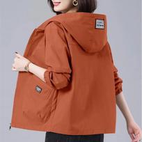 Spring Autumn Hooded Windbreaker Women Korean Casual Mid-Length Zipper Coat Female Casual Outerwear Loose Jacket M chaki