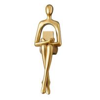 Golden Thinker Statue Abstract Focus Improvement Ornament Office Decorative Sculpture Desk Shelf Living Room A auksinė
