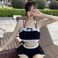 Bikini rinkiniai moterims Kawaii mergaitiškas dizainas Švelnus paaugliams Lieknas stilingas Paplūdimio paprastas Moteriškas kasdienis Rūbai Japonijos stilius Šaltas seksualus S