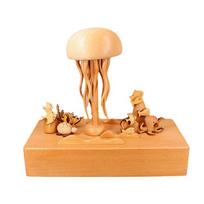 Mechanical Jellyfish Ocean Series Music Box Handcrafted Wood Ornament with Harmonious Melodies
