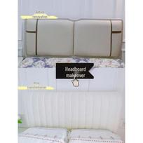 Minkštas paminkštintas skalbiamas naktinio staliuko pagalvės galvūgalio užvalkalas Headboard 120cm with Cotton Padding