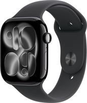 Apple Watch Series 11 GPS + Cellular 46mm Jet Black Aluminium Case with Black Sport Band - M/L