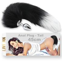 Unisex analinė uodega – stimuliatorius su analiniu kamščiu LIVMAN 2209 abiem lytims, žaismingoms fantazijoms ir vaidmenų žaidimams, 45cm