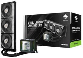 Vandens aušinimo sistema ASRock Steel Legend Dark 360 LCD | 90-ASLA36-BAAGA5 | 4711581493551