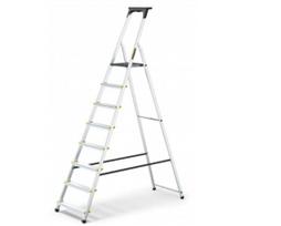 Buitinės kopėčios DRABEST ALD8  PRO 150 kg, vienpusės su lentyna, 8  pakopų (DR-AL-D8-PRO-Ż+CZ+P )
