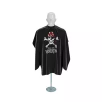 Barbertime Black Pro Barber Cape Kirpėjo apsiaustas su gumine apykakle, 1 vnt.