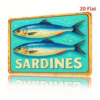 s  vintažiniai metaliniai ženklai SARDINES ženklasmetalinis sienų menasJuokinga vintažinė plokštelė Dekoras Namų dekoras Restorano dekoras Baro dekoras Kavinės D 20x30cm（7.8x11.8inch）