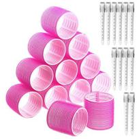 1 Set Self Grip Hair Roller Kit with Duckbill Clips No Damage Manual DIY Hairdressing Tool Heat-less Bang