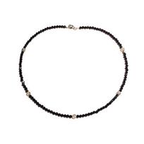 Choker Pendant Necklace Real Pearl Black Spinel Sterling Tone Modish Fashionable Bohemian Hawaii Clavicle Necklaces Women MenFashion 50cm