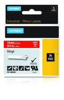 DYMO Rhino Industrial Vinyl Labels | 19 mm x 5.5 m | White Print on Red | Self-Adhesive | for Rhino  AND  LabelManager Label Makers
