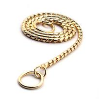 For Small Medium Large Dogs Metal Choke Pet Show Collar Pet Pincher Chain Dog Collar Snake Chain Copper Pinch Collar auksas