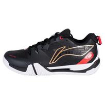 Li Ning Saga II SE Neslystantis, Atsparus dilimui, Lengvi žemi Badmintono bateliai Unisex Juodi Raudoni AYZU001-3 37.5