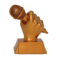 Mažas auksinis mikrofono trofėjus Dainavimo konkursams Rankdarbių suvenyrai Dovana vaikų darželio vaikams Gold Trophy