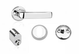 Durų rankenos, suktuko ir cilindro komplektas MP, MRO-06-35A, skandinaviškas, blizgus chromas, unive