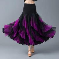 Moterų Flamenco Šokio Kostiumas Valsas Salės Šokio Suknelė Klasikinės Varžybos Praktika Sluoksniuotos Didelio Sūpynės Ispaniškos Sijonai XS juoda