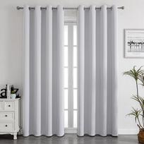 1 vnt. 100 % nepraleidžiančios saulės užuolaidos, pagamintos iš lininio laminuotos medžiagos su nuimamu pamušalu, lengvos, su tuneliu karnizui 132cm*114cm tamsiai pilka spalva