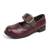 Retro Juodi Raudoni Mary Jane Bateliai Moteriški Stori Kulniukai Kulkšnies Sagtis Lolita Bateliai Moteris Žemi Kulniukai Sekli Burna Vienspalviai Bateliai 34
