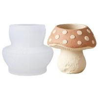 Flexible Silicone Mushroom Shape Planter Mold For Resin Art Concrete Cement Casting And Decorative Candle Container 1