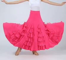 Moterų Ispaniškos Flamenco Suknelės Šokio Čigonų Sijonai Valsas Salės Klasikinės Konkurencijos Praktika Sluoksniuotos Didelio Sūpynės Šokio Scena One Size raudona