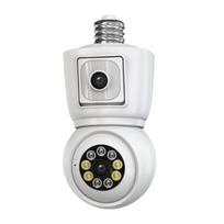 LS VISION 4K 4MP E27 Lemputės WiFi Kamera Dvigubas Objektyvas Dvigubas Ekranas Automatinis Sekimas Dvipusis Garsas Spalvotas Naktinis Matymas Lauko Apsaugos Kamera No SD Card