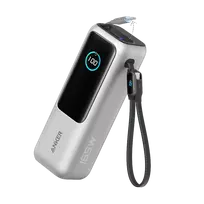 Išorinė baterija Anker  (25K, 165W, Built-In USB-C and Retractable Cable) Silver