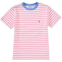Polo Ralph Lauren vaikiški dryžuoti trumpomis rankovėmis marškinėliai Vaikiški viršutiniai drabužiai Rožiniai 323952450-005 XL pink