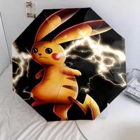 Pikachu Pokémon pattern, automatic folding umbrella, portable and foldable design, 8 ribs, a Christmas or birthday gift. įvairiaspalvis