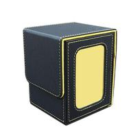 Flannel Game MTG Trading Card Holder PU Leather Window Collection Box Fashion Card Deck Box juoda žalia spalva
