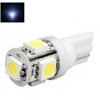 LED lemputė T10 / W5W / 12V - 5 LED balta
