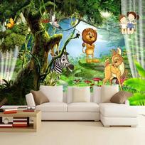 3D Miško animacinis filmas Vaikų kambarys Foto Sienų Tapetai Tapetai Gyvenamasis kambarys Vaikai Miegamasis Svetainė Namų dekoras 200 cm(W) x 140 cm(H)