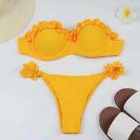 seksualūs raukiniai be petnešėlių bikini komplektai moterims su leopardo raštu maudymosi kostiumas dviejų dalių bikini push-up bandeau moteriški maudymosi drabužiai maudymosi kostiumai S juoda