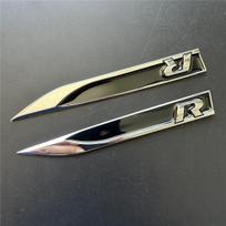 2 vnt./rinkinys R logotipas automobilio šoninio sparno emblema ženklelis lipdukas Tinka GTI Polo Go/lf 5 6 7 MK8 Touareg Passat b6 juoda