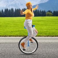 24 colių lauko vienaratis su neslystančiais pedalais - Reguliuojamo aukščio vienaračio dviratis (154 svarų talpa) - Stabilus važiavimas paaugliams ir suaugusiems mėlyna