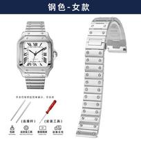 Tvirtas nerūdijančio plieno laikrodžio apyrankė vyrams, skirta Cartier Santos 100 serijos, 23 mm drugelio sagtimi, laikrodžio priedai 23mm-man