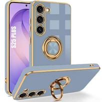 Dėklas Samsung Galaxy S26 Plus, Smūgiams ir įbrėžimams atsparus elegantiškas dėklas su žiedu - Mėlynas mėlyna