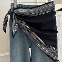 Daugiafunkcinis moteriškas kaklaraištis, derinamas su kelnių juosmens diržu, madingas gėlėtas trikampis šalis, vasara Blue Diamond Plaid