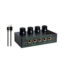 Sound Amplifier 4 Channel Stereo Headphone Amplifier With USB C Power Supply Cable Earphone Splitter for Studio 1