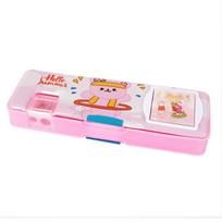 Double Layer Pencil Box With Calculator Stationery Organizer Pencil Case  For Boys/Girls 09-Random Color