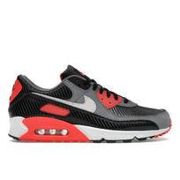 Nike Vyriški Air Max 90 Premium Anglies Pluošto Infrared Vyriški Sportbačiai Juodi Vėsiai Pilki Ryškiai Raudoni HM9432-001 37.5