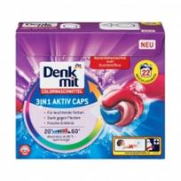 Denkmit 3 viename spalvoti aktyvūs skalbimo milteliai 22 kapsulės