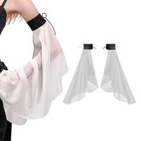Plonos Nuimamos Rankovės Kvėpuojančios Skaidrios Vestuvinės Pirštinės Elegantiškos Gotikinės Vestuvių Pirštinės Vestuvės juoda balta spalva